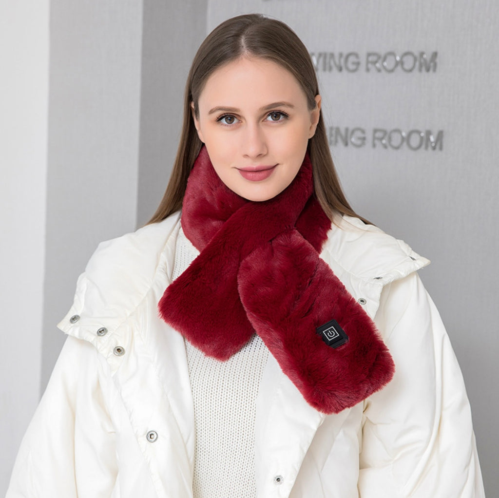 Heated Scarf™ – Burgundy | Electric Warming Winter Scarf